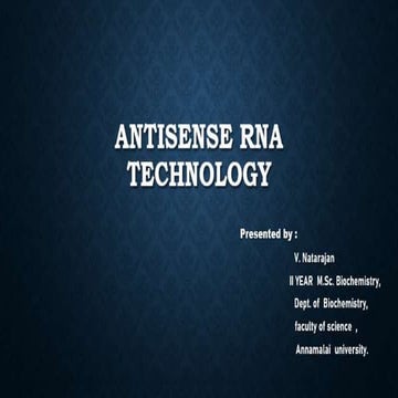 Antisense rna technology