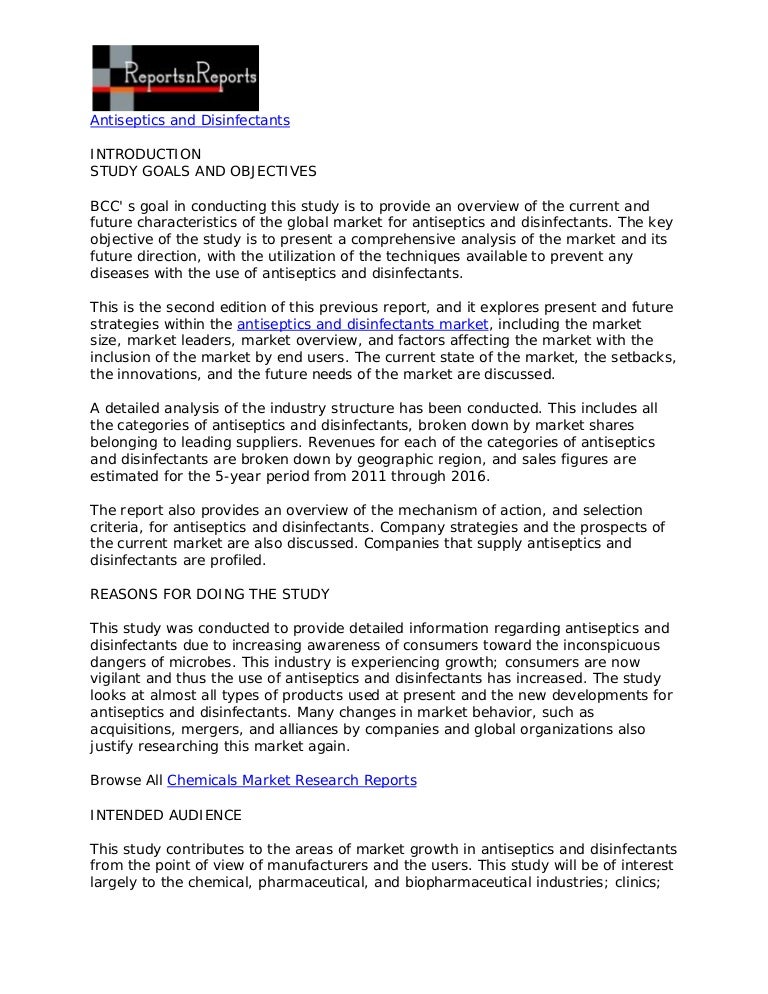 Antiseptics and disinfectants