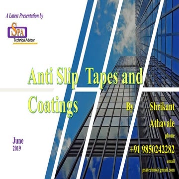 Anti slip tapes coatings mats