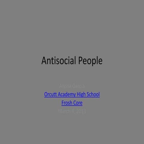 Antisocial people