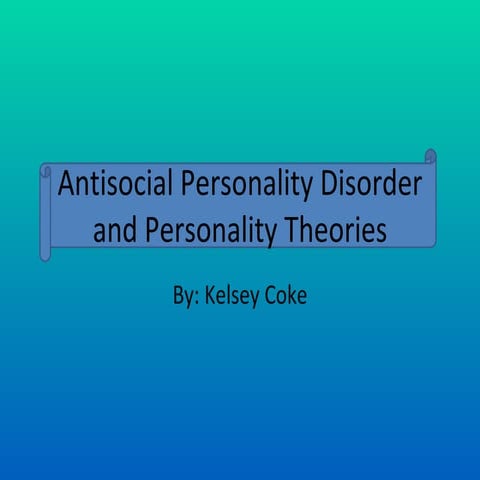 Antisocial personality disorder