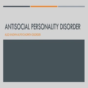 Antisocial Personality Disorder