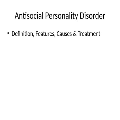 Antisocial Personality Disorder (ASPD) Treatment in Utah | PDF