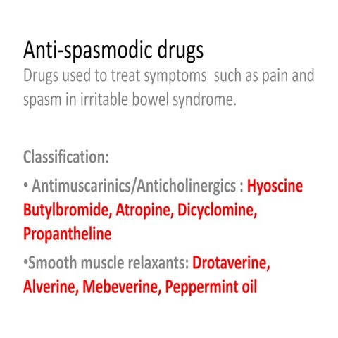 Antispasmodic drugs
