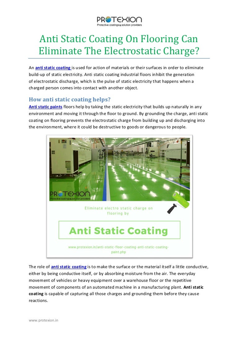 Anti Static Coating On Flooring Can Eliminate The Electrostatic Charg