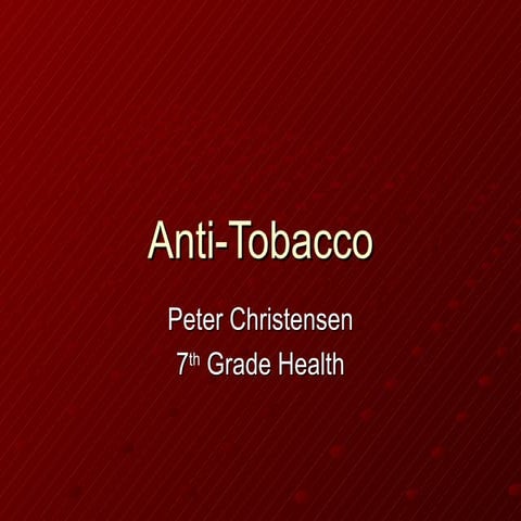 Anti Tobacco Project Peter