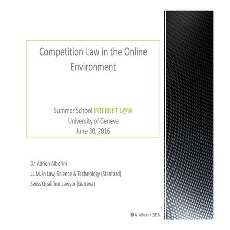 Competition Law in the Online Environment (June 30, 2016)