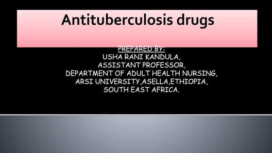 Anti tuberculosis therapy ( att) | PPTX