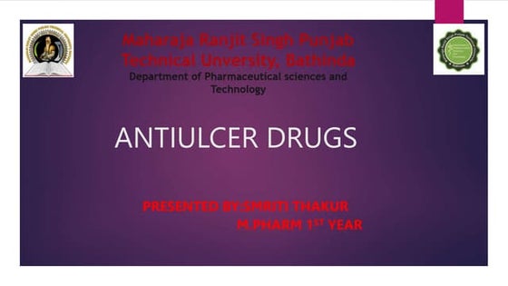 Anti ulcer drugs classification | PPT | Digestive Disorders | Diseases ...
