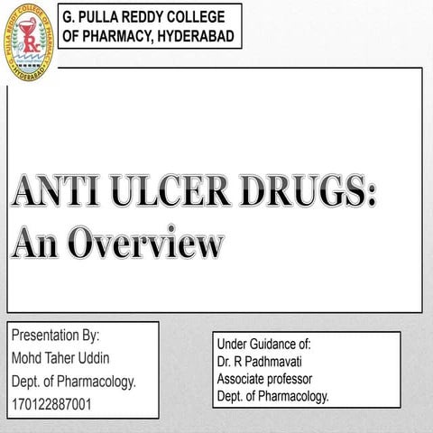 Anti ulcer drugs classification | PPT