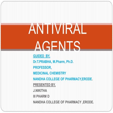 Antiviral agents-medicinal chemistry