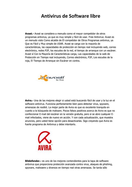 Antivirus de software libre y con licencia