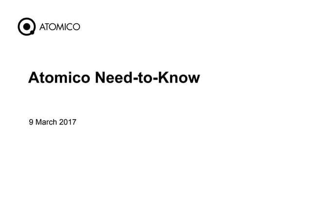 Atomico Need-to-Know 9 march 2017
