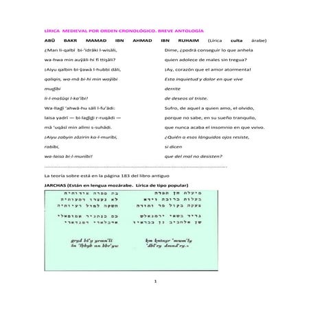 Antología de lírica medieval y tradicional 1ºbach