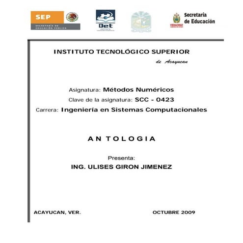Antologia de metodos numericos isc