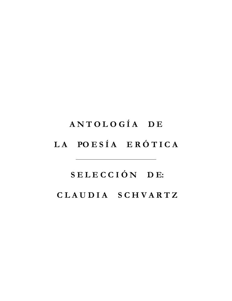 Antologia De Poesia Erotica - 