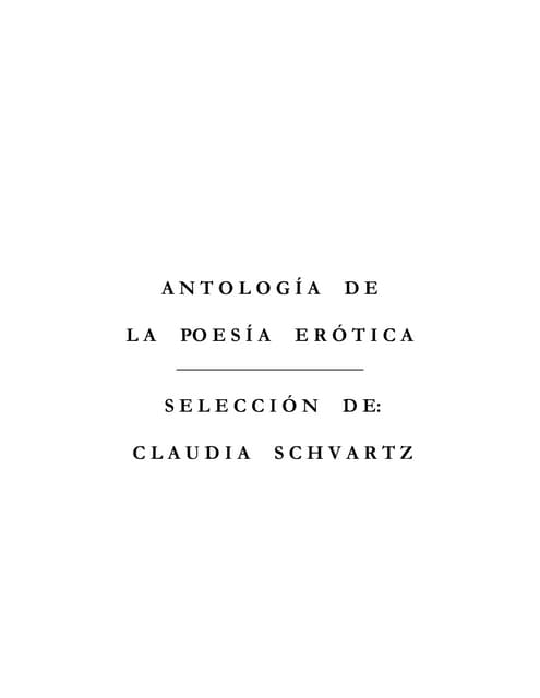 Antologia De Poesia Erotica - 