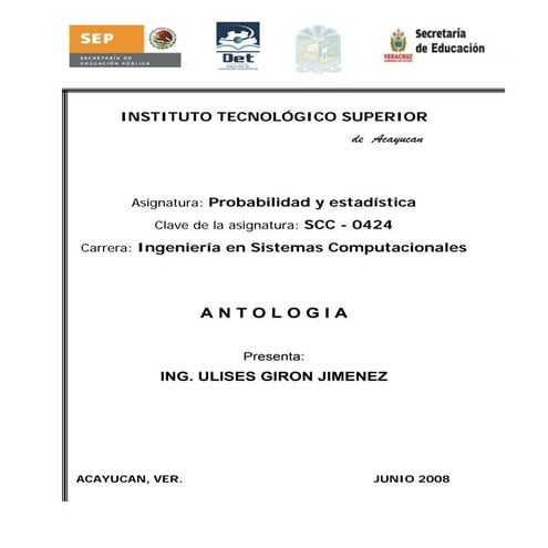 Antologia de probabilidad y estadistica