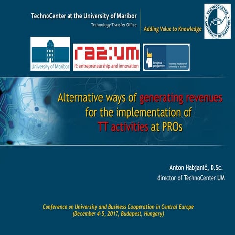 Anton Habjanič: Alternative ways of generating revenues for the implementatio...