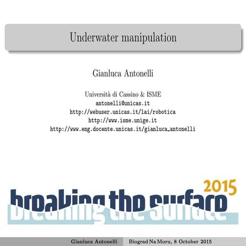 Underwater manipulation