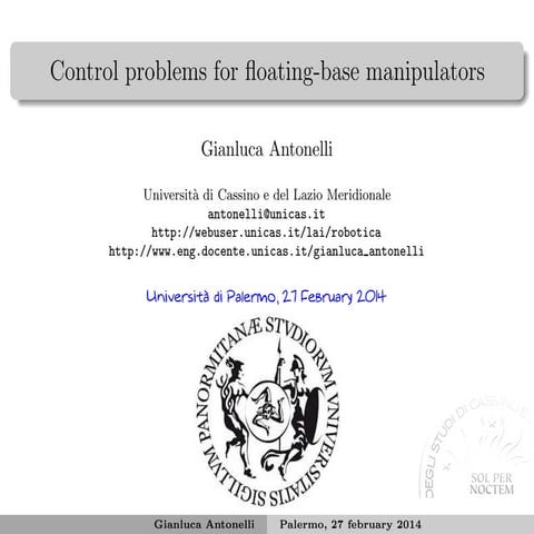 Control problems for floating-base manipulators