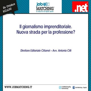 Il giornalismo imprenditoriale. Nuo...