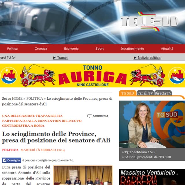 Senatore Antonio d'Alì cerimonia di accoglienza delle matricole