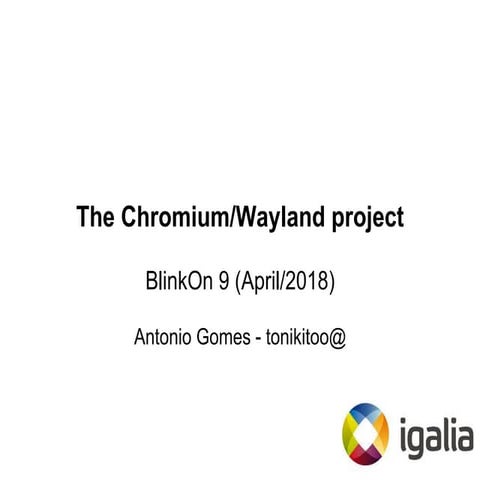 The Chromium/Wayland Project (Lightning Talk) (BlinkOn 9)