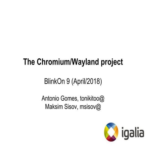 The Chromium/Wayland Project (BlinkOn 9)