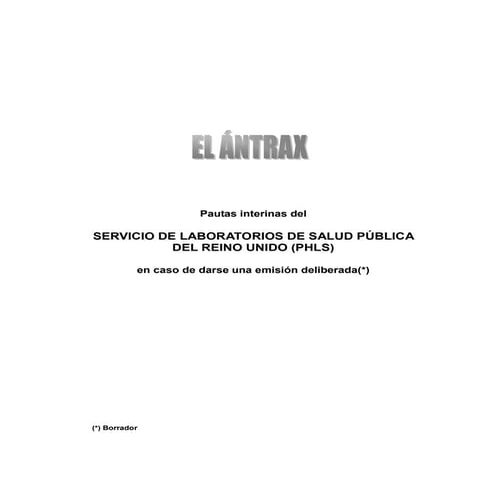 El Ántrax o Carbunco 