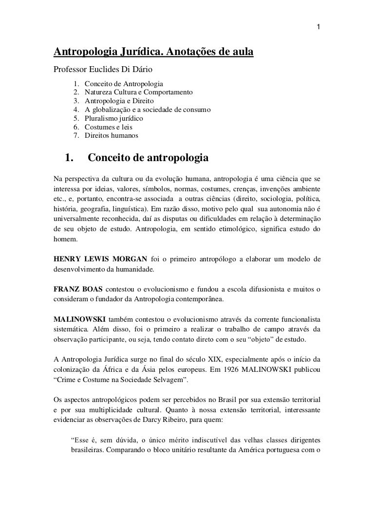 Antropologia jurídica.