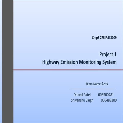 Highway Emmision Management System using EJB 3.0