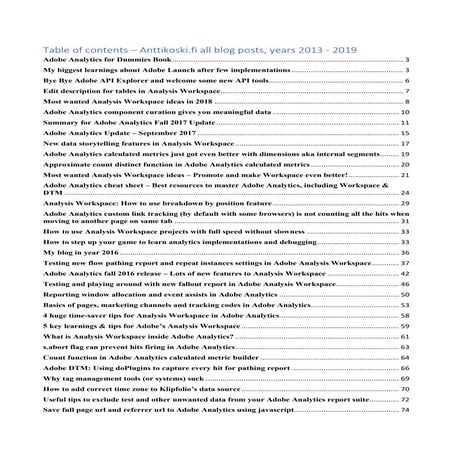 All my old anttikoski.fi blog posts about Adobe Analytics and Adobe ...