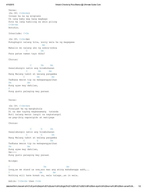 Kanto chords by siakol @ ultimate guitar | PDF