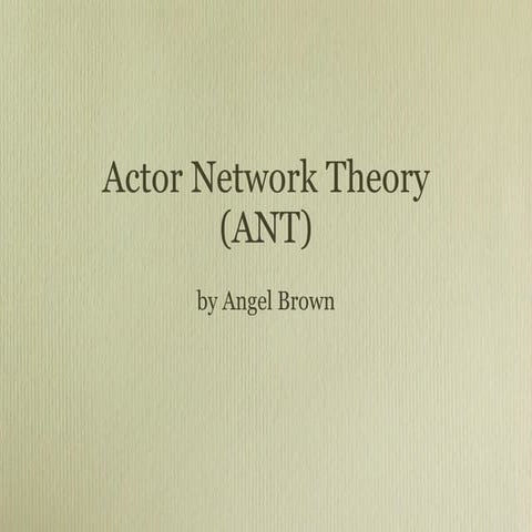 Actor Network Theory and UX
