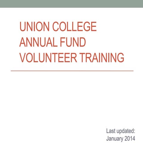 Annual Fund Volunteer Training 