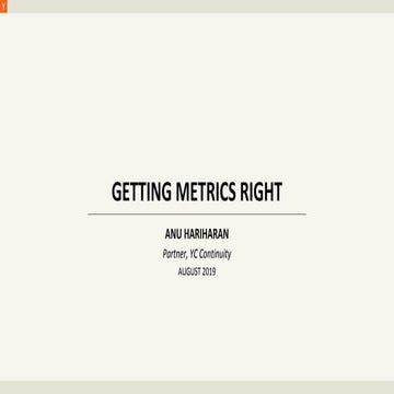  nine business models and the metrics you should track by Anu hariharan   