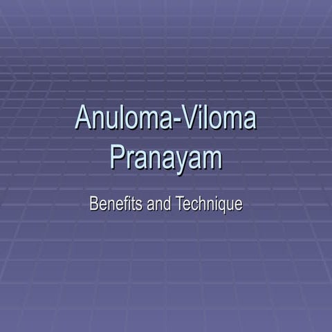 Anuloma viloma pranayam