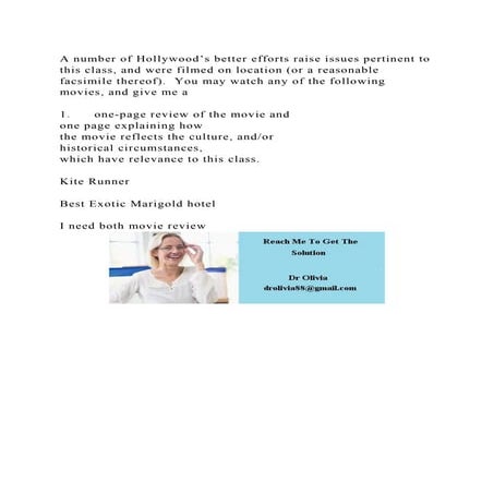 A number of Hollywood’s better efforts raise issues pertinent to thi.docx