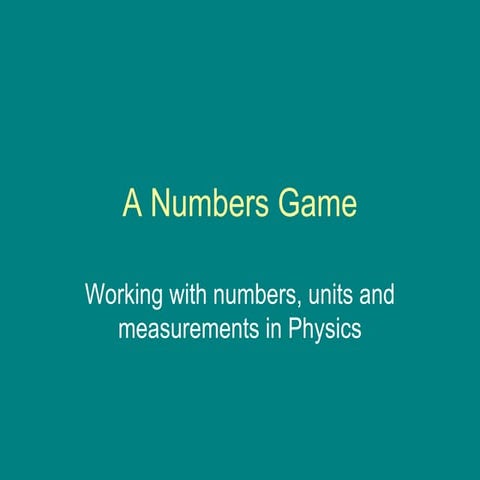 A Numbers Game