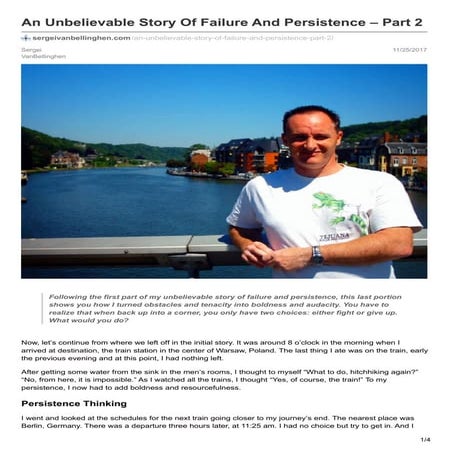 An unbelievable story of failure and persistence  part 2