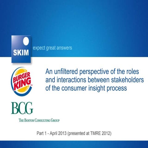 Webinar: An unfiltered perspective of the consumer insight interactions   part 1