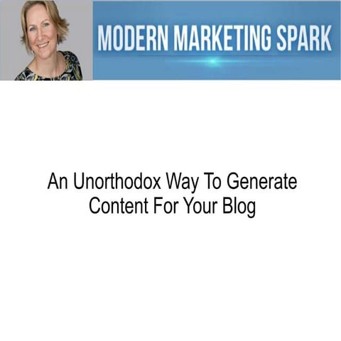 An unorthodox way to generate content for your blog