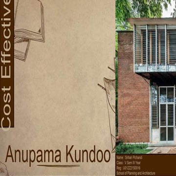 Anupama Kundoo Cost Effective detailed ppt with plans and elevations with det...