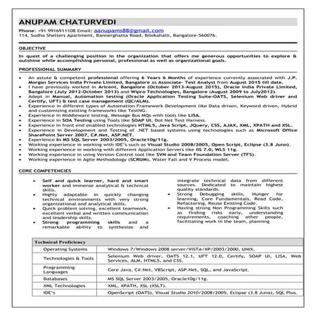 Anupam chaturvedi resume  latest