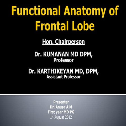 Functional anatomy of Frontal lobe