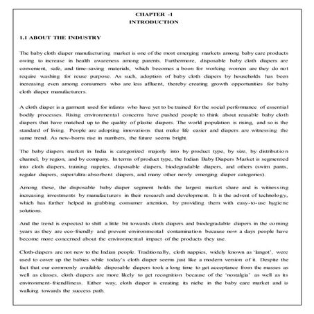 diaper manufacturing intro | DOCX