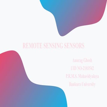 Active Sensor & Passive Sensor in remote sensing