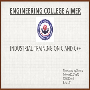 Presentation on topic of c and c++ programming language.(.pptx