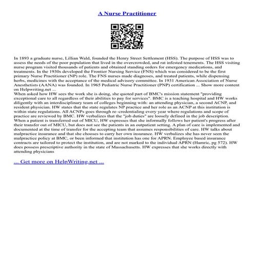 A Nurse Practitioner | PDF